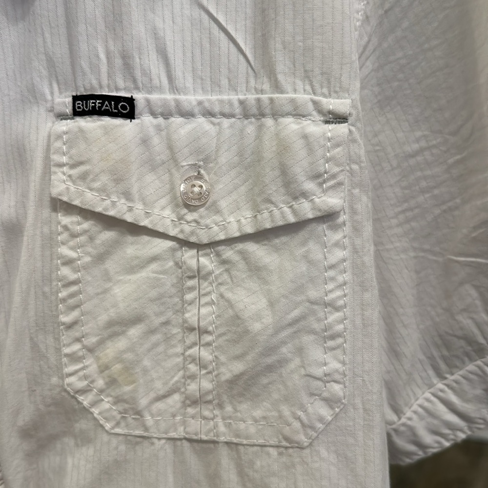 Buffalo David Bitton men’s white button down shirt. Size large. - Picture 2 of 8